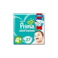 Prima Aktif Bebek No:4+ Maxi Plus 27 Adet Bebek Bezi