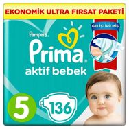 Prima Aktif Bebek No:5 Junior 136 Adet Bebek Bezi