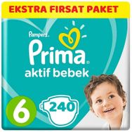 Prima Aktif Bebek No:6 XLarge 240 Adet Bebek Bezi