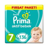Prima Aktif Bebek No:7 XXLarge 136 Adet Bebek Bezi