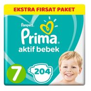 Prima Aktif Bebek No:7 XXLarge 204 Adet Bebek Bezi