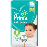 Prima Aktif Bebek No:8 XXXLarge 17 Adet Bebek Bezi