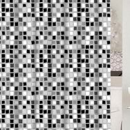 Primanova Paradise Grey Siyah Beyaz Banyo Perdesi