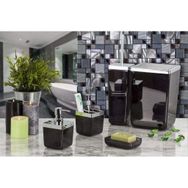Primanova Toskana Şeffaf Siyah 5 Parça Banyo Seti