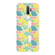 Printify Oppo A5 2020 İle Uyumlu 1mm Kapak Memphis Desen Tasarımlı Şeffaf Silikon Cep Telefonu Kılıfı