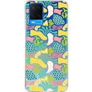 Printify Oppo A54 İle Uyumlu 1mm Kapak Memphis Desen Tasarımlı Şeffaf Silikon Cep Telefonu Kılıfı