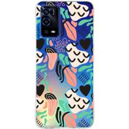Printify Oppo A55 İle Uyumlu 1mm Kapak Memphis Desen Tasarımlı Şeffaf Silikon Cep Telefonu Kılıfı