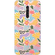 Printify Oppo Reno 2 İle Uyumlu 1 mm Kapak Memphis Desen Tasarımlı Şeffaf Silikon Cep Telefonu Kılıfı