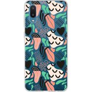Printify Samsung Galaxy A01 İle Uyumlu 1mm Kapak Memphis Desen Tasarımlı Şeffaf Silikon Cep Telefonu Kılıfı