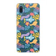 Printify Samsung Galaxy A02 İle Uyumlu 1mm Kapak Memphis Desen Tasarımlı Şeffaf Silikon Cep Telefonu Kılıfı