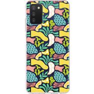 Printify Samsung Galaxy A03s İle Uyumlu 1mm Kapak Memphis Desen Tasarımlı Şeffaf Silikon Cep Telefonu Kılıfı