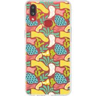 Printify Samsung Galaxy A10s İle Uyumlu 1mm Kapak Memphis Desen Tasarımlı Şeffaf Silikon Cep Telefonu Kılıfı
