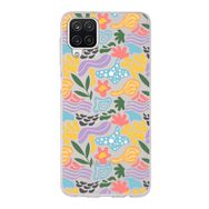 Printify Samsung Galaxy A12 İle Uyumlu 1mm Kapak Memphis Desen Tasarımlı Şeffaf Silikon Cep Telefonu Kılıfı