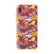 Printify Samsung Galaxy A20 İle Uyumlu 1mm Kapak Memphis Desen Tasarımlı Şeffaf Silikon Cep Telefonu Kılıfı