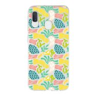 Printify Samsung Galaxy A20e İle Uyumlu 1mm Kapak Memphis Desen Tasarımlı Şeffaf Silikon Cep Telefonu Kılıfı
