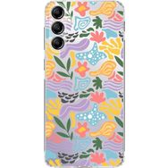 Printify Samsung Galaxy A24 İle Uyumlu 1mm Kapak Memphis Desen Tasarımlı Şeffaf Silikon Cep Telefonu Kılıfı