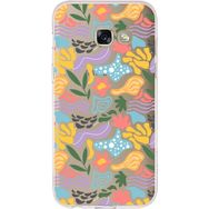 Printify Samsung Galaxy A3 2017 İle Uyumlu 1mm Kapak Memphis Desen Tasarımlı Şeffaf Silikon Cep Telefonu Kılıfı