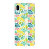 Printify Samsung Galaxy A30 İle Uyumlu 1mm Kapak Memphis Desen Tasarımlı Şeffaf Silikon Cep Telefonu Kılıfı