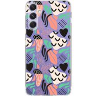Printify Samsung Galaxy A54 İle Uyumlu 1 mm Kapak Memphis Desen Tasarımlı Şeffaf Silikon Cep Telefonu Kılıf