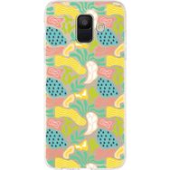 Printify Samsung Galaxy A6 2018 İle Uyumlu 1 mm Kapak Memphis Desen Tasarımlı Şeffaf Silikon Cep Telefonu Kılıf
