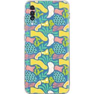 Printify Samsung Galaxy A70 Uyumlu Kamera Korumalı Kapak Memphis Desen Tasarımlı Şeffaf Cep Telefonu Kılıf