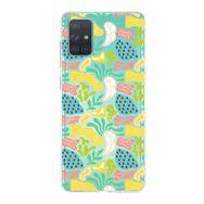 Printify Samsung Galaxy A71 İle Uyumlu 1 mm Kapak Memphis Desen Tasarımlı Şeffaf Silikon Cep Telefonu Kılıf