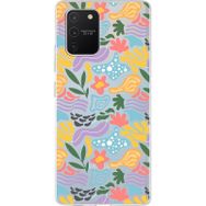 Printify Samsung Galaxy A91 İle Uyumlu 1mm Kapak Memphis Desen Tasarımlı Şeffaf Silikon Cep Telefonu Kılıfı