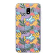 Printify Samsung Galaxy J4 İle Uyumlu 1mm Kapak Memphis Desen Tasarımlı Şeffaf Silikon Cep Telefonu Kılıfı