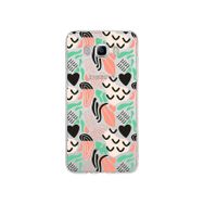 Printify Samsung Galaxy J7 2016 İle Uyumlu 1 mm Kapak Memphis Desen Tasarımlı Şeffaf Silikon Cep Telefonu Kılıf