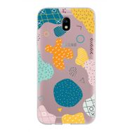 PrintiFy Samsung Galaxy J7 Pro ile Uyumlu Kapak Geometrik Şekiller Tasarımlı 1mm Fit Şeffaf Silikon Kılıf