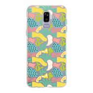 Printify Samsung Galaxy J8 İle Uyumlu 1mm Kapak Memphis Desen Tasarımlı Şeffaf Silikon Cep Telefonu Kılıfı