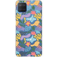 Printify Samsung Galaxy M12 İle Uyumlu 1mm Kapak Memphis Desen Tasarımlı Şeffaf Silikon Cep Telefonu Kılıfı
