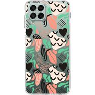 Printify Samsung Galaxy M33 İle Uyumlu 1mm Kapak Memphis Desen Tasarımlı Şeffaf Silikon Cep Telefonu Kılıfı
