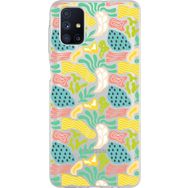 Printify Samsung Galaxy M51 İle Uyumlu 1mm Kapak Memphis Desen Tasarımlı Şeffaf Silikon Cep Telefonu Kılıfı