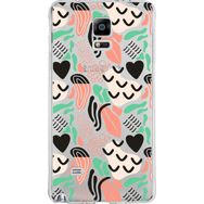 Printify Samsung Galaxy Note 4 İle Uyumlu 1mm Kapak Memphis Desen Tasarımlı Şeffaf Silikon Cep Telefonu Kılıfı