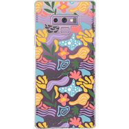 Printify Samsung Galaxy Note 9 İle Uyumlu 1mm Kapak Memphis Desen Tasarımlı Şeffaf Silikon Cep Telefonu Kılıfı