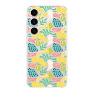 Printify Samsung Galaxy S23 Plus İle Uyumlu 1mm Kapak Memphis Desen Tasarımlı Şeffaf Silikon Cep Telefonu Kılıfı