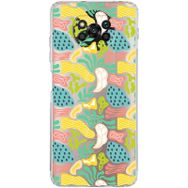 Printify Xiaomi Poco X3 NFC Uyumlu Kamera Korumalı Kapak Memphis Desen Tasarımlı Şeffaf Cep Telefonu Kılıfı