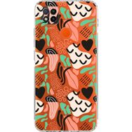 Printify Xiaomi Redmi 9C Uyumlu Kamera Korumalı Kapak Memphis Desen Tasarımlı Şeffaf Cep Telefonu Kılıfı