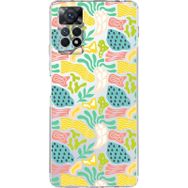 Printify Xiaomi Redmi Note 11 Uyumlu Kamera Korumalı Kapak Memphis Desen Tasarımlı Şeffaf Cep Telefonu Kılıfı