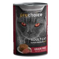 Pro Choice Beef Biftek Etli Tahılsız 6x400 gr Kedi Konservesi