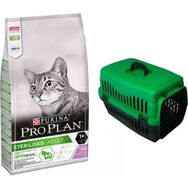 Pro Plan 1.5 kg Sterilised Kıısırlaştırılmış Kediler İçin Tavuklu ve Hindili Kedi Maması + Pet Style 49 cm Yeşil Taşıma Çantası