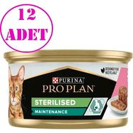 Pro Plan 12x85 gr Somonlu ve Ton Balıklı Kısırlaştırılmış Kedi Konservesi