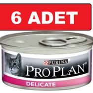 Pro Plan 6x85 gr Delicate Hindi Etli Hassas Kedi Maması