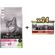 Pro Plan Delicate Kuzulu 3 kg Yetişkin Kedi Maması +24x85 gr Adult Tavuk Etli Yetişkin Kedi Konservesi