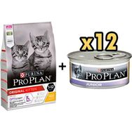 Pro Plan Kitten Tavuklu 10 kg Yavru Kedi Maması + 12x85 gr Proplan Junior Tavuk Etli Yavru Kedi Maması