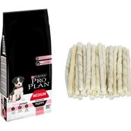 Pro Plan Puppy Sensitive Somon Balıklı Yavru 3 Kg Köpek Maması + 10 Adet Sütlü Burgu Köpek Kemikleri