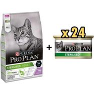 Pro Plan Somonlu 1.5 kg Kısırlaştırılmış Kedi Maması + 24x85 gr Sterilised Ton ve Somonlu Kısırlaştırılmış Kedi Konservesi