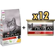Pro Plan Tavuklu 1.5 kg Yetişkin Kedi Maması + 12x85 gr Adult Tavuk Etli Yetişkin Kedi Konservesi