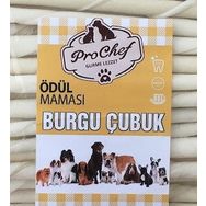 Prochef 100 Adet 500 gr Beyaz Burgu Çubuk Doğal Sığır Derisi Köpek Kemiği